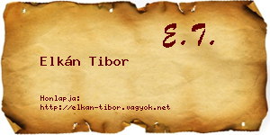 Elkán Tibor névjegykártya